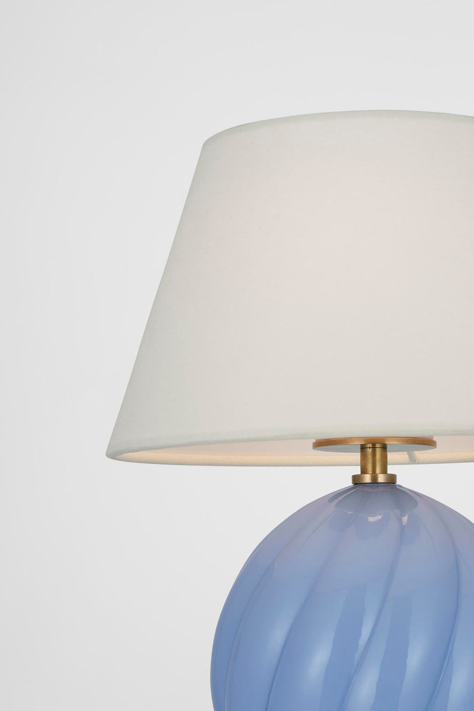 Talia 13" Cordless Accent Lamp in Blue with Linen Shade