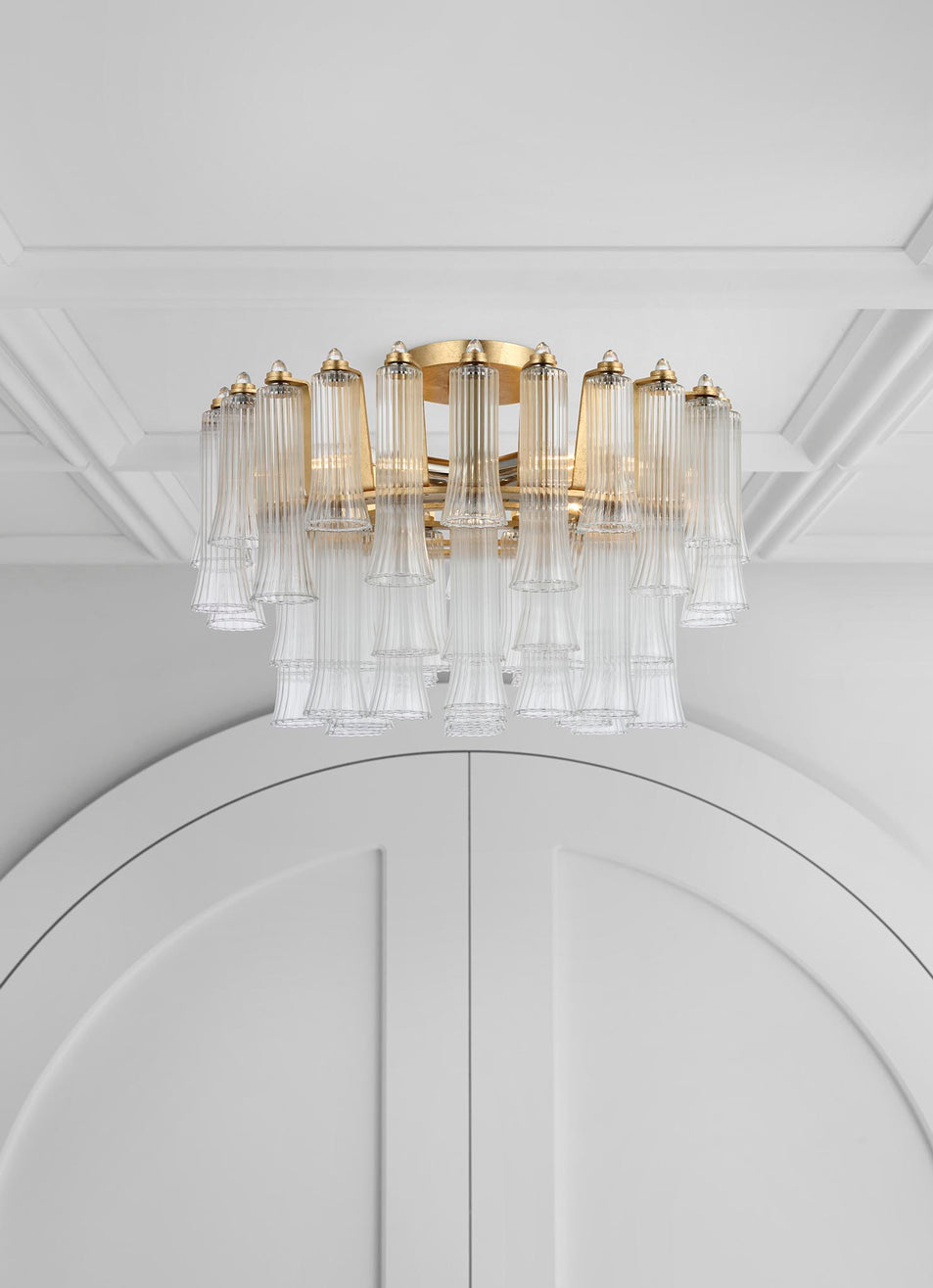 Lorelei 18" Semi - Flush Mount, a premium Flush Mount light by Visual Comfort. Close - up image of its design.