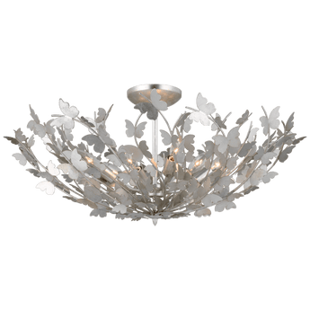 Farfalle Large Semi-Flush Mount in Burnished Silver Leaf