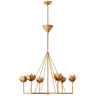 Alberto Large Single Tier Chandelier in Antique Gold Leaf