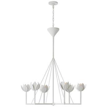 Alberto Large Single Tier Chandelier in Plaster White