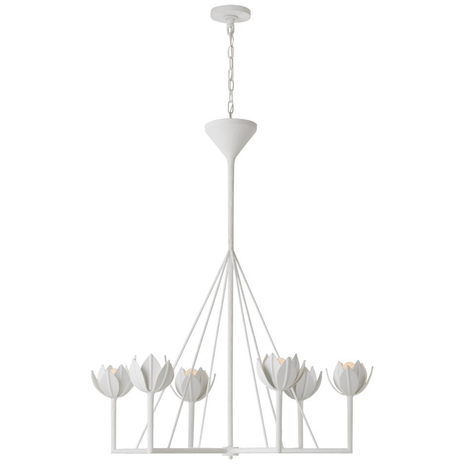 Alberto Large Single Tier Chandelier in Plaster White