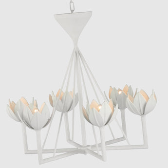 Alberto Small Low Ceiling Chandelier in Plaster White