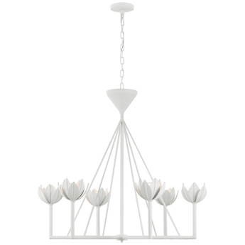 Alberto Large Low Ceiling Chandelier in Plaster White