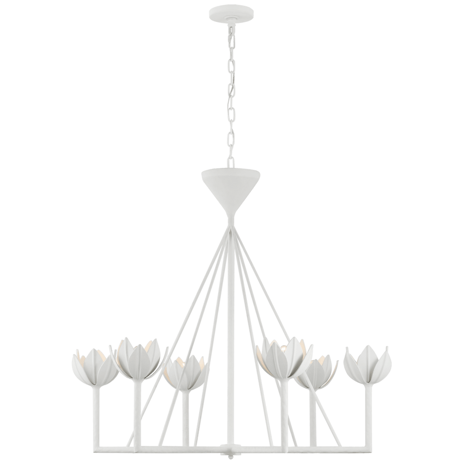 Alberto Large Low Ceiling Chandelier in Plaster White
