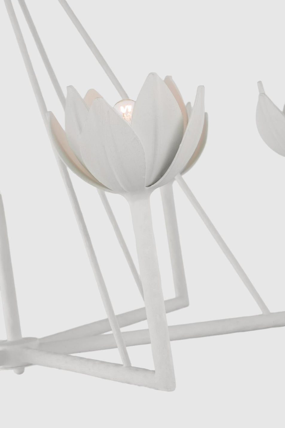 Alberto Large Low Ceiling Chandelier in Plaster White