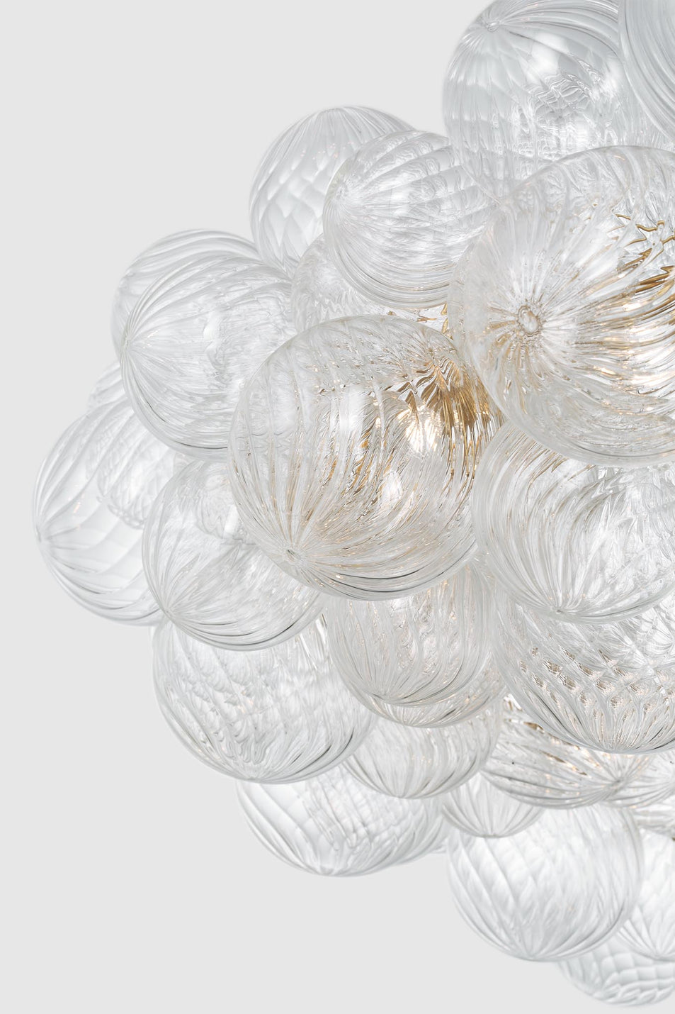 Talia 63" Ring Chandelier in Gild and Clear Swirled Glass