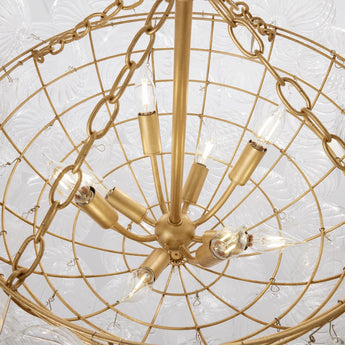 Talia Large Chandelier, a premium Chandelier light by Visual Comfort. Close - up image of its design.