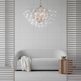 Talia Large Chandelier, a premium Chandelier light by Visual Comfort. Close - up image of its design.