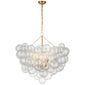 Talia Grande Chandelier in Gild with Clear Swirled Glass
