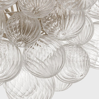 Talia 46" Chandelier in Burnished Silver Leaf and Clear Swirled Glass