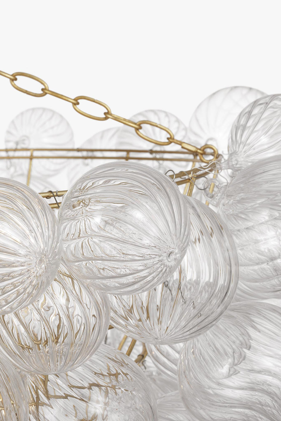 Talia 46" Chandelier in Gild and Clear Swirled Glass