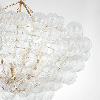 Talia 56" Chandelier in Gild and Clear Swirled Glass