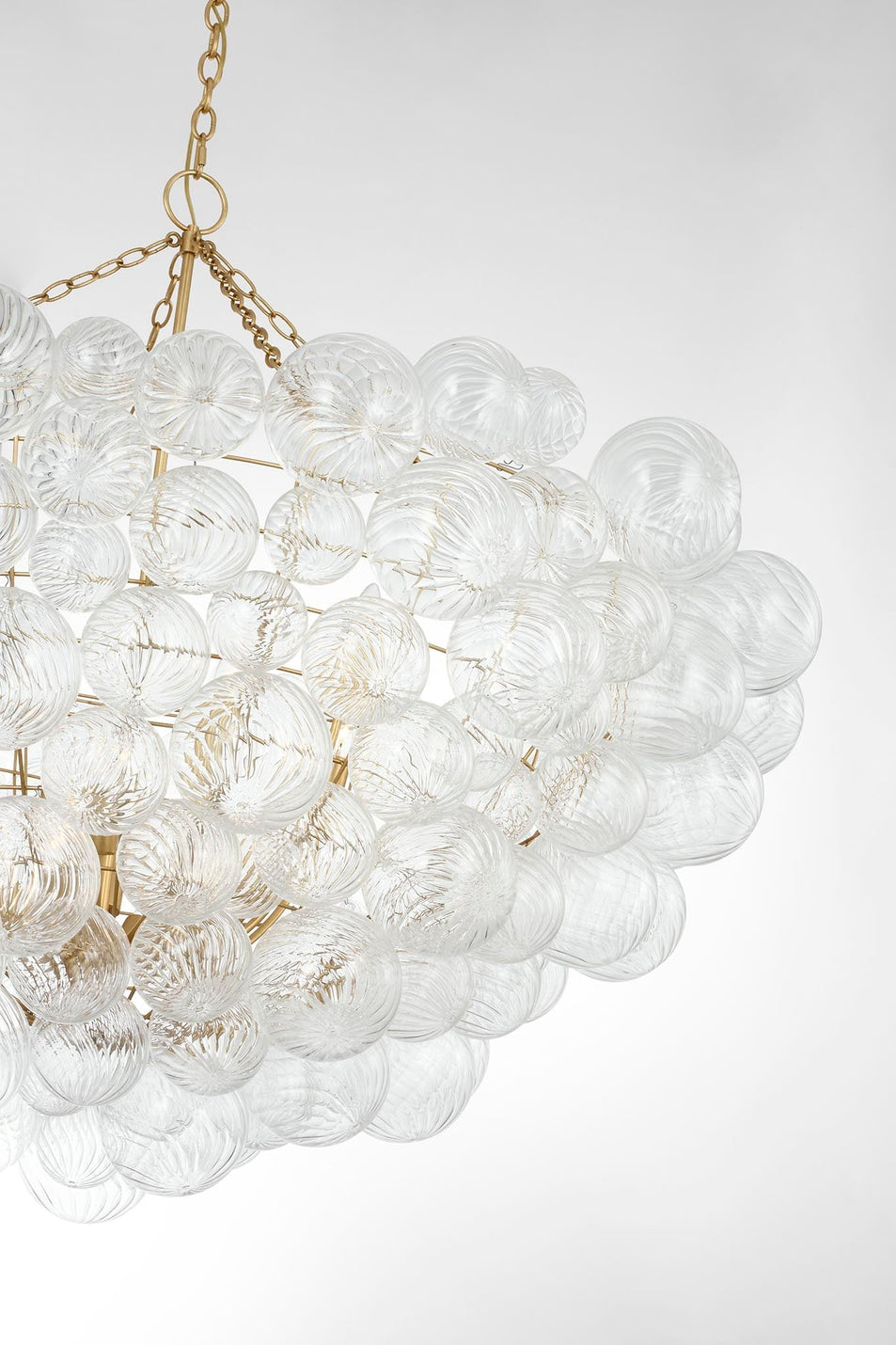 Talia 56" Chandelier in Gild and Clear Swirled Glass