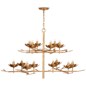 Clementine 53" Tiered Chandelier in Antique Gold Leaf