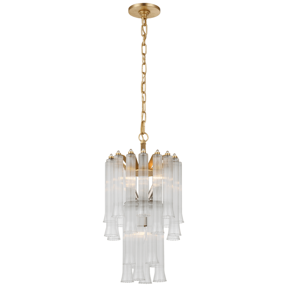 Lorelei Petite Waterfall Chandelier in Gild with Clear Glass