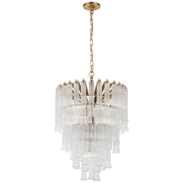 Lorelei Small Waterfall Chandelier in Gild with Clear Glass
