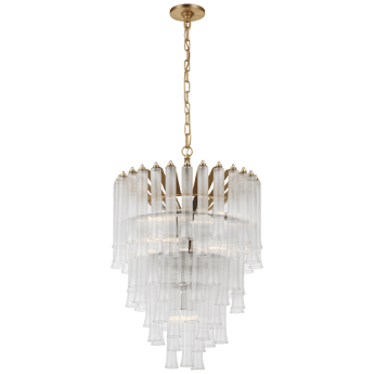 Lorelei Small Waterfall Chandelier in Gild with Clear Glass