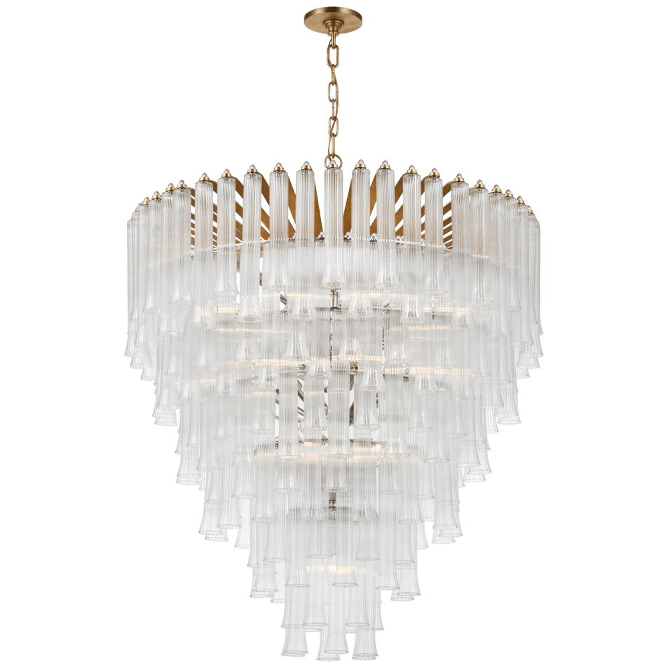 Lorelei X-Large Waterfall Chandelier in Gild with Clear Glass