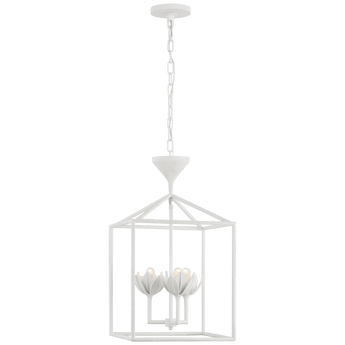 Alberto Small Open Cage Lantern in Plaster White