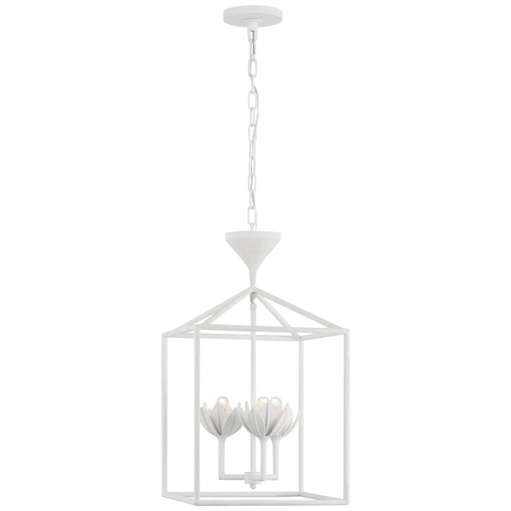 Alberto Small Open Cage Lantern in Plaster White