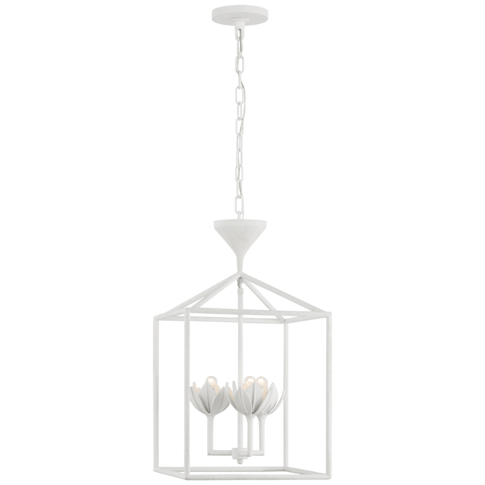 Alberto Small Open Cage Lantern in Plaster White