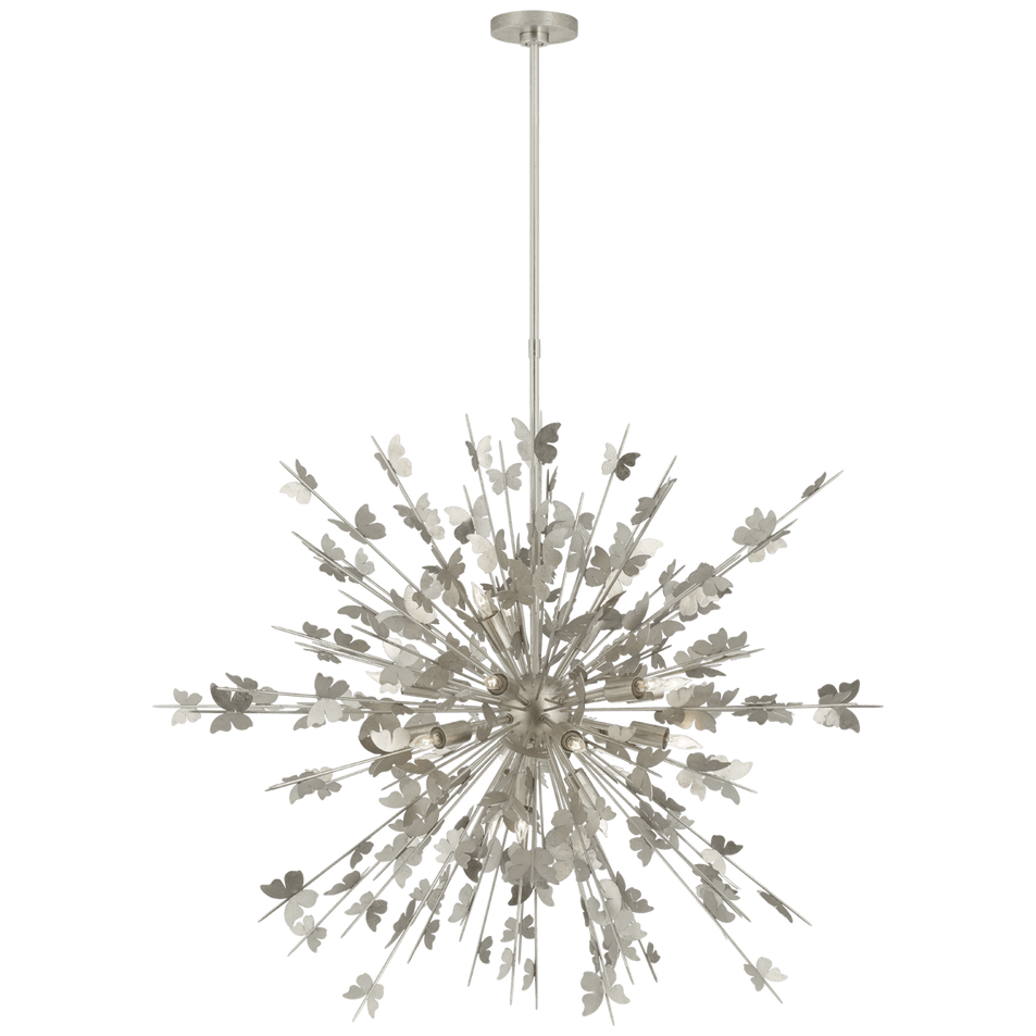 Farfalle Large Chandelier in Burnished Silver Leaf