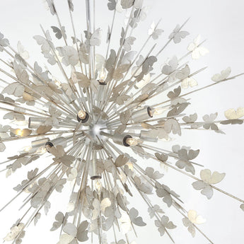 Farfalle Large Chandelier in Burnished Silver Leaf