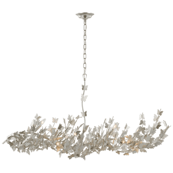 Farfalle Large Linear Chandelier in Burnished Silver Leaf