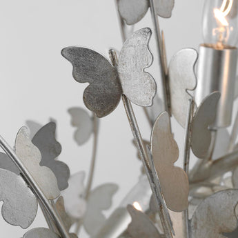 Farfalle Large Linear Chandelier in Burnished Silver Leaf