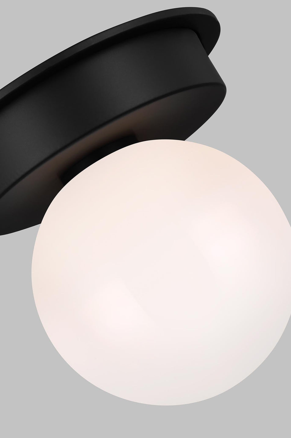 Nodes Medium Flush Mount in Midnight Black with White Glass