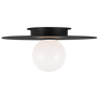 Nodes Medium Flush Mount in Midnight Black with White Glass