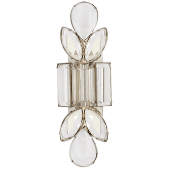 Lloyd Large Jeweled Sconce in Nickel with Clear Crystal