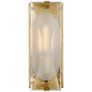 Castle Peak Small Bath Sconce in Soft Brass with Etched Clear Glass