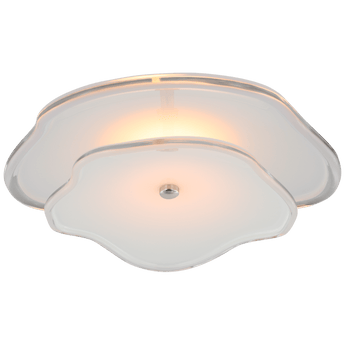 Leighton 14" Layered Flush Mount in Polished Nickel with Cream Tinted Glass