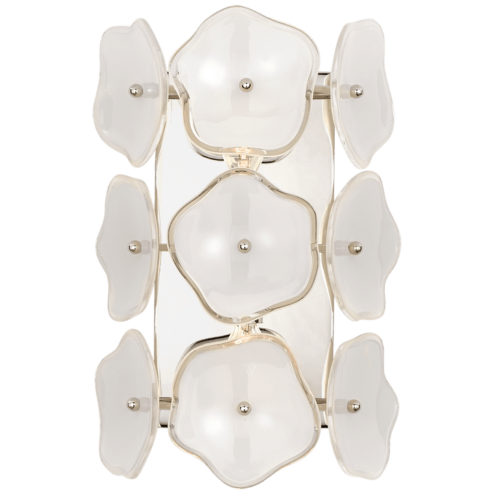 Leighton Small Sconce in Polished Nickel with Cream Tinted Glass