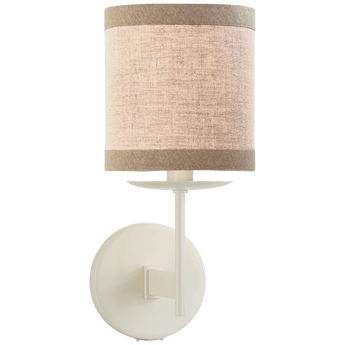 Walker Small Sconce in Light Cream with Natural Linen Shade