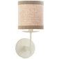 Walker Small Sconce in Light Cream with Natural Linen Shade