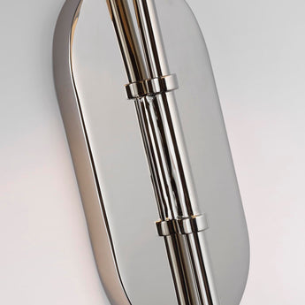 Kinsley Large Articulating Wall Light in Polished Nickel with Linen Shade