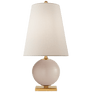 Corbin Mini Accent Lamp in Blush with Linen Shade