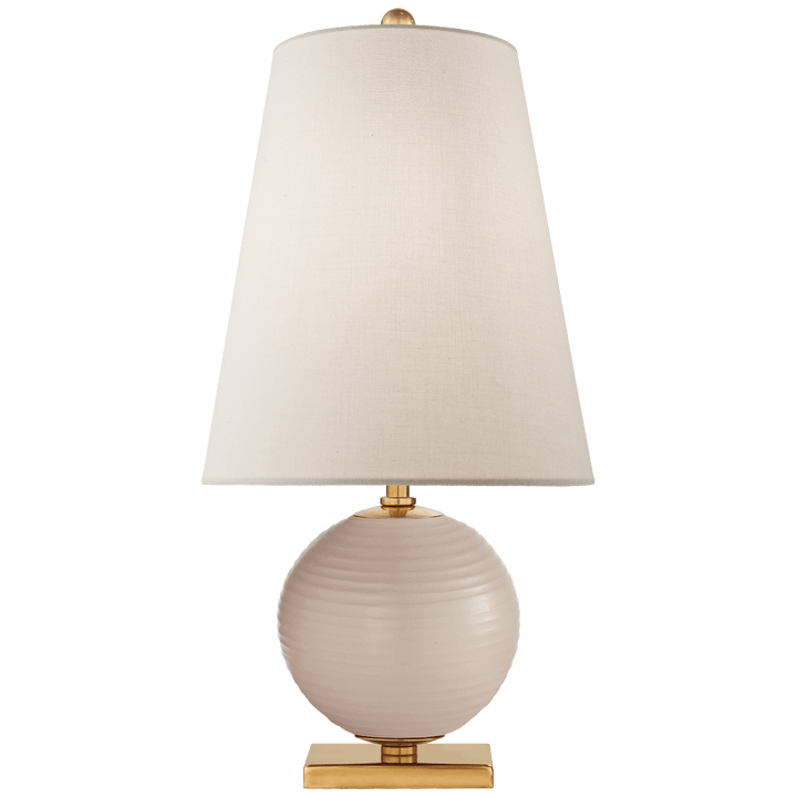 Corbin Mini Accent Lamp in Blush with Linen Shade