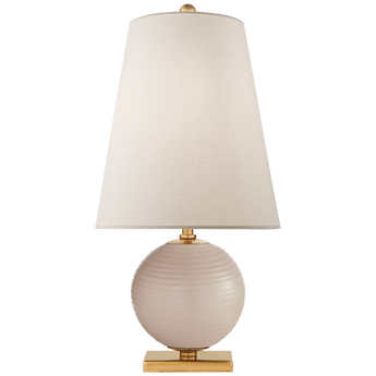 Corbin Mini Accent Lamp in Blush with Linen Shade