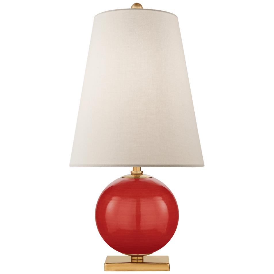 Corbin Mini Accent Lamp in Maraschino with Cream Linen Shade