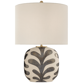 Parkwood Medium Table Lamp in Natural Bisque and Black Pearl with Linen Shade