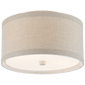 Walker Small Flush Mount in Light Cream with Natural Linen Shade
