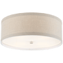 Walker Medium Flush Mount in Light Cream with Natural Linen Shade