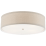 Walker Large Flush Mount in Light Cream with Natural Linen Shade