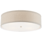 Walker Large Flush Mount in Light Cream with Natural Linen Shade