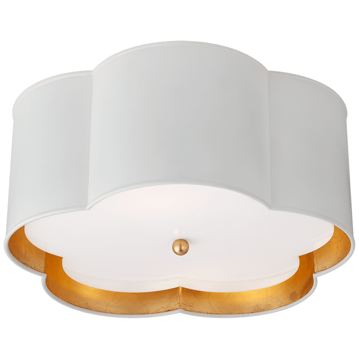 Bryce Medium Flush Mount in White and Gild with Frosted Acrylic Diffuser