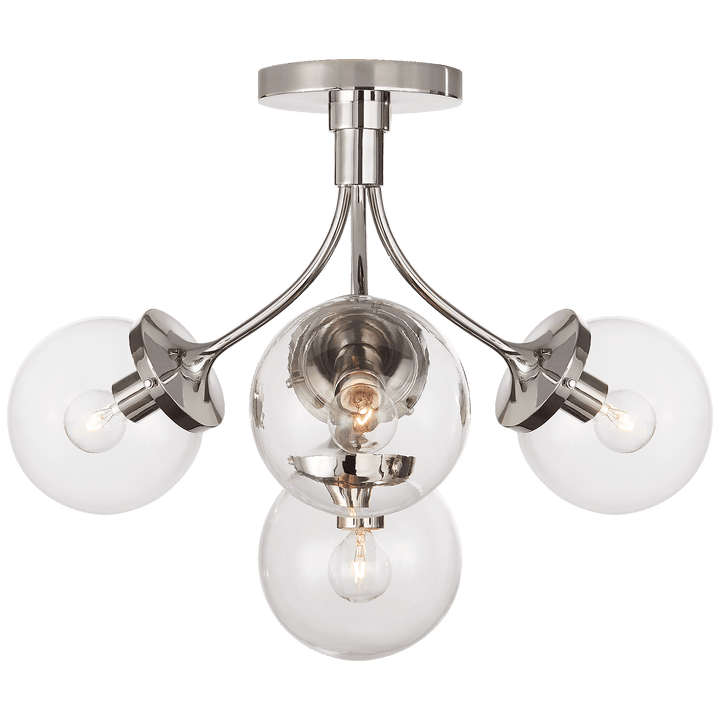 Prescott Medium Semi - Flush Mount, a premium Flush Mount light by VCGallery Italy. Close - up image of its design.